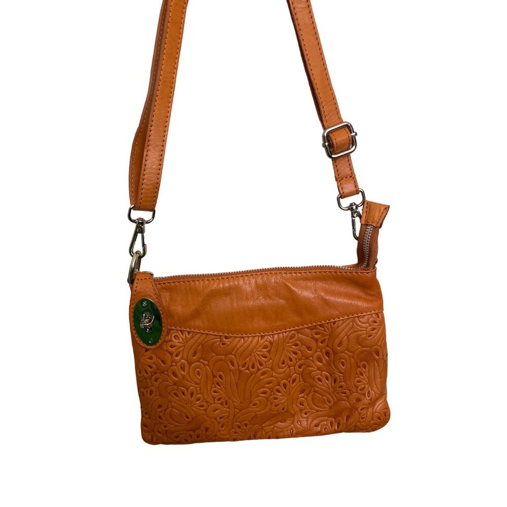 BORSE IN PELLE Women’s Crossbody Clutch Convertible NWD Burnt Orange